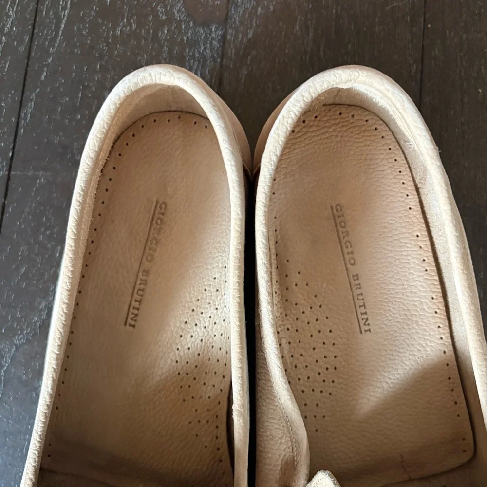 Giorgio Brutini Beige Neutral‎ Suede Leather Loafers Old Money Size 13D Classic - Picture 5 of 11